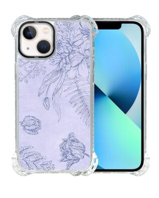 Etui do iPhone 13 IBIZU DropGuard Ultra z MagSafe, Relief Garden, Kwiatowa płaskorzeźba