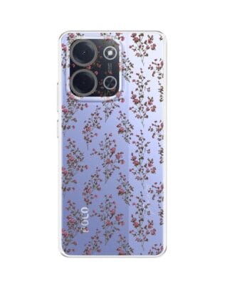 Etui do Xiaomi POCO C85 przeźroczyste, silikonowe Flexi, Mini Patterns, Różyczki