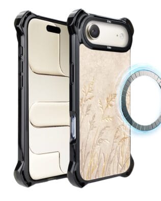 Etui do iPhone Air IBIZU DropGuard Ultra z MagSafe, Relief Garden, Kłosy z piaskowca