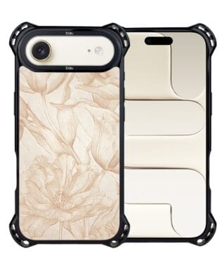 Etui do iPhone Air IBIZU DropGuard Ultra z MagSafe, Relief Garden, Botaniczny biskwit