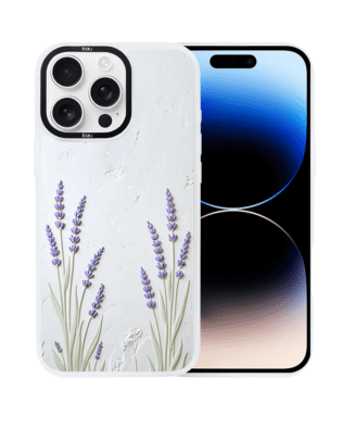 Etui do iPhone 14 Pro IBIZU DropGuard Matt z MagSafe, Relief Garden, Prowansalska lawenda