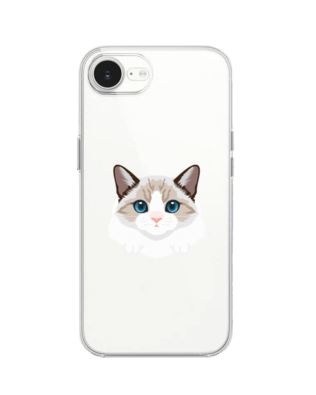 Etui do iPhone 17e przeźroczyste, silikonowe Flexi, kot birmański