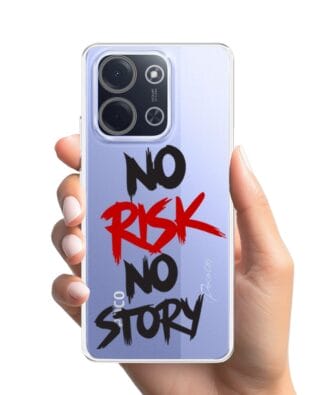 Etui do Xiaomi POCO C85 przeźroczyste, silikonowe Flexi, Positive Vibes, No Risk No Story
