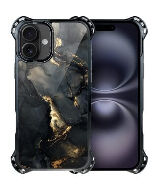 Etui do iPhone 16 Plus IBIZU DropGuard Ultra z MagSafe, Ethereal Essence, Czarny diament ze złotem