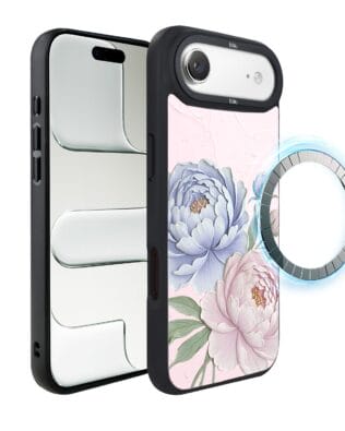 Etui do iPhone Air IBIZU DropGuard Matt z MagSafe, Relief Garden, Piwoniowy róż