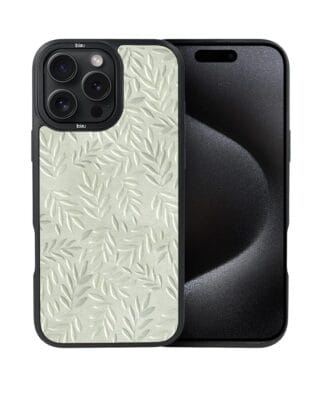 Etui do iPhone 15 Pro IBIZU DropGuard Matt z MagSafe, Relief Garden, Ślad oliwki