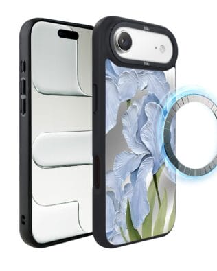 Etui do iPhone Air IBIZU DropGuard Matt z MagSafe, Relief Garden, Błękitny irys