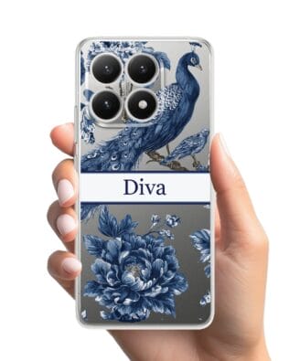 Etui do Xiaomi POCO C85 przeźroczyste, silikonowe Flexi, Mystic, Diva Peacock