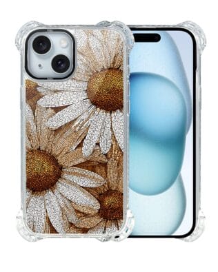 Etui do iPhone 15 Plus IBIZU DropGuard Ultra z MagSafe, Modern Classics, Mozaika rumianków