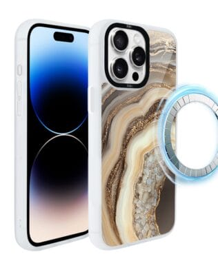 Etui do iPhone 14 Pro IBIZU DropGuard Matt z MagSafe, Ethereal Essence, Miodowy agat