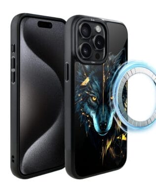 Etui do iPhone 15 Pro IBIZU DropGuard Matt z MagSafe, Wilki, Wilk Mocy