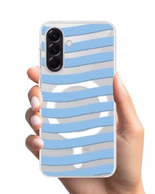 Etui do Samsung Galaxy A57 z MagSafe przeźroczyste, silikonowe Flexi, fale morskie