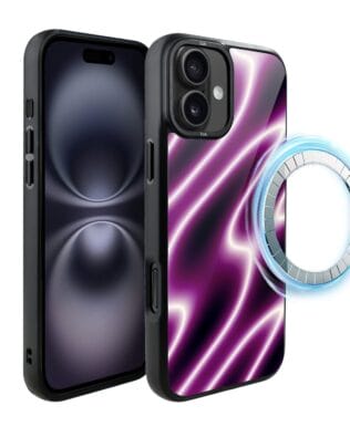 Etui do iPhone 16 Plus IBIZU DropGuard Matt z MagSafe, Twilight Dreams, Neonowa fala