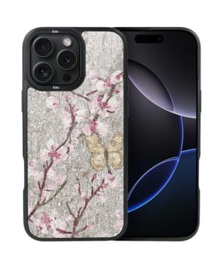 Etui do iPhone 16 Pro IBIZU DropGuard Matt z MagSafe, Modern Classics, Mozaika kwitnącej wiśni