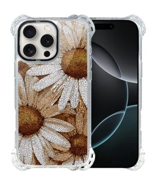 Etui do iPhone 16 Pro IBIZU DropGuard Ultra z MagSafe, Modern Classics, Mozaika rumianków