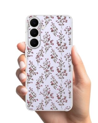 Etui do Samsung Galaxy S25 FE przeźroczyste, silikonowe Flexi, Mini Patterns, Różyczki