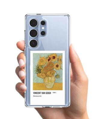 Etui do Samsung Galaxy S25 Ultra z MagSafe przeźroczyste, silikonowe Flexi, słoneczniki Van Gogh