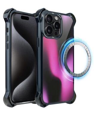 Etui do iPhone 15 Pro IBIZU DropGuard Ultra z MagSafe, Twilight Dreams, Magenta Flow