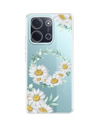 Etui do Xiaomi POCO C85 przeźroczyste, silikonowe Flexi, wianek stokrotek