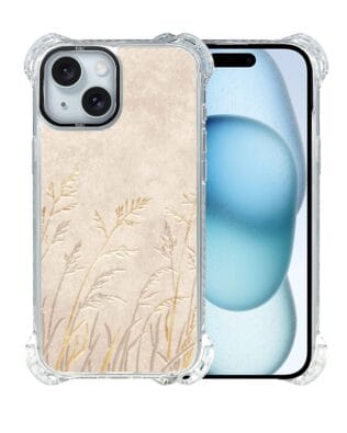 Etui do iPhone 15 Plus IBIZU DropGuard Ultra z MagSafe, Relief Garden, Kłosy z piaskowca