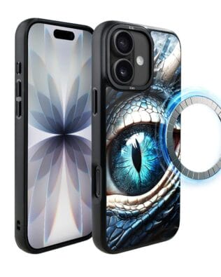 Etui do iPhone 17 IBIZU DropGuard Matt z MagSafe, Smoki, Oko lodowego smoka