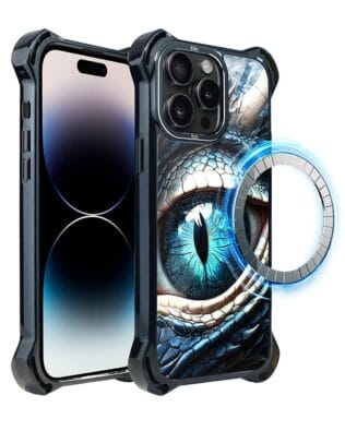 Etui do iPhone 14 Pro IBIZU DropGuard Ultra z MagSafe, Smoki, Oko lodowego smoka