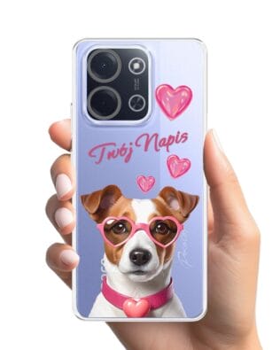 Etui do Xiaomi POCO C85 przeźroczyste, silikonowe Flexi, Puppy Love, pies rasy Jack Russell Terrier