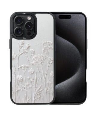 Etui do iPhone 15 Pro IBIZU DropGuard Matt z MagSafe, Relief Garden, Suszone kwiaty polne