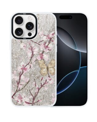 Etui do iPhone 16 Pro Max IBIZU DropGuard Matt z MagSafe, Modern Classics, Mozaika kwitnącej wiśni