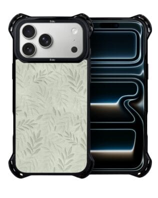 Etui do iPhone 17 Pro Max IBIZU DropGuard Ultra z MagSafe, Relief Garden, Ślad oliwki