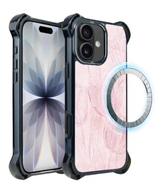 Etui do iPhone 17 IBIZU DropGuard Ultra z MagSafe, Relief Garden, Tulipanowy fresk