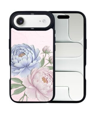 Etui do iPhone Air IBIZU DropGuard Matt z MagSafe, Relief Garden, Piwoniowy róż