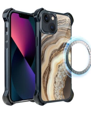 Etui do iPhone 13 IBIZU DropGuard Ultra z MagSafe, Ethereal Essence, Miodowy agat