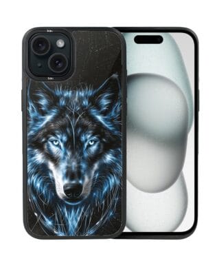 Etui do iPhone 15 IBIZU DropGuard Matt z MagSafe, Wilki, Lodowy Wilk