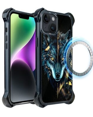 Etui do iPhone 14 Plus IBIZU DropGuard Ultra z MagSafe, Wilki, Wilk Mocy