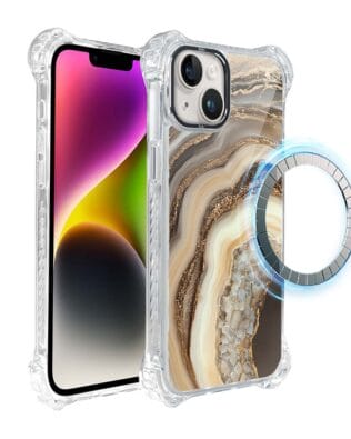 Etui do iPhone 14 Plus IBIZU DropGuard Ultra z MagSafe, Ethereal Essence, Miodowy agat