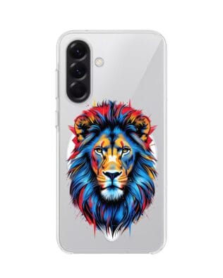 Etui do Samsung Galaxy A57 z MagSafe przeźroczyste, silikonowe Flexi, Dzika Mandala, Lew