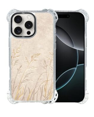 Etui do iPhone 16 Pro IBIZU DropGuard Ultra z MagSafe, Relief Garden, Kłosy z piaskowca