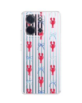 Etui do Xiaomi POCO C85 przeźroczyste, silikonowe Flexi, Summer Patterns, krab i kokardki