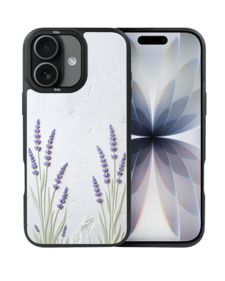 Etui do iPhone 17 IBIZU DropGuard Matt z MagSafe, Relief Garden, Prowansalska lawenda