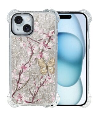 Etui do iPhone 15 Plus IBIZU DropGuard Ultra z MagSafe, Modern Classics, Mozaika kwitnącej wiśni