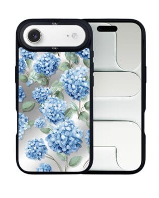 Etui do iPhone Air IBIZU DropGuard Matt z MagSafe, Relief Garden, Szafirowa hortensja
