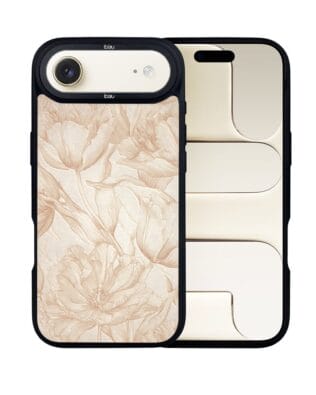 Etui do iPhone Air IBIZU DropGuard Matt z MagSafe, Relief Garden, Botaniczny biskwit