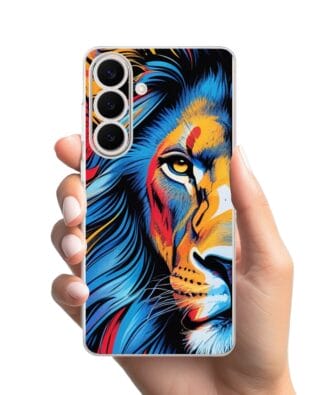 Etui do Samsung Galaxy S26 przeźroczyste, silikonowe Flexi, Dzika Mandala, Lwie spojrzenie
