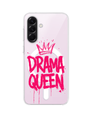 Etui do Samsung Galaxy A57 z MagSafe przeźroczyste, silikonowe Flexi, Positive Vibes, Drama Queen
