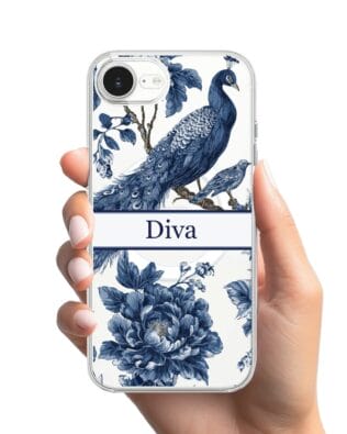 Etui do iPhone 16e z MagSafe przeźroczyste, silikonowe Flexi, Mystic, Diva Peacock