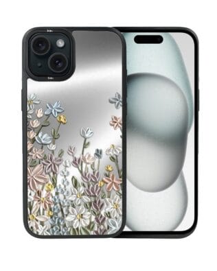 Etui do iPhone 15 Plus IBIZU DropGuard Matt z MagSafe, Relief Garden, Wiosenna łąka