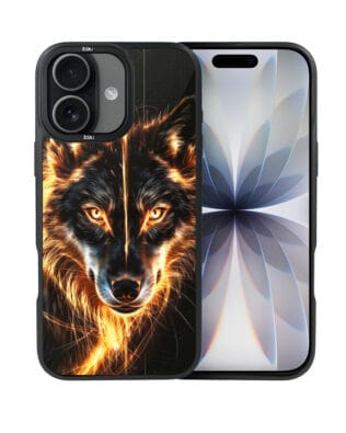 Etui do iPhone 17 IBIZU DropGuard Matt z MagSafe, Wilki, Ognisty Wilk