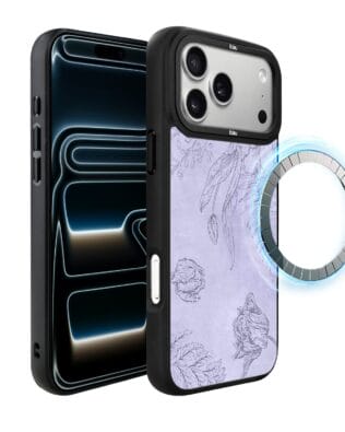 Etui do iPhone 17 Pro IBIZU DropGuard Matt z MagSafe, Relief Garden, Kwiatowa płaskorzeźba