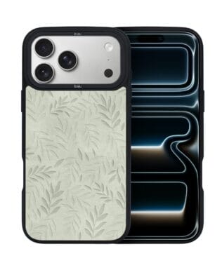 Etui do iPhone 17 Pro IBIZU DropGuard Matt z MagSafe, Relief Garden, Ślad oliwki